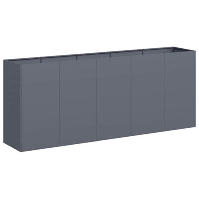 B&Q -  Modern Planter Anthracite 200X40X80 Cm Cold-Rolled Steel