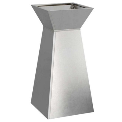 B&Q -  Modern Garden Pillar Planter With Bowl 35X35X73 Cm Stainless Steel
