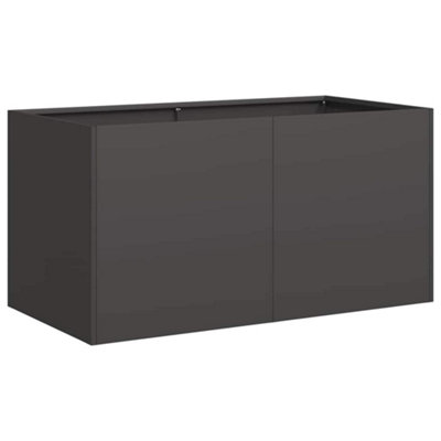 B&Q -  Modern Planter Black 80X40X40 Cm Cold-Rolled Steel