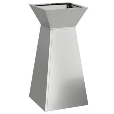 B&Q -  Modern Garden Pillar Planter With Bowl 35X35X73 Cm Galvanised Steel