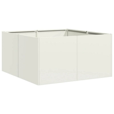 B&Q -  Modern Planter White 80X80X40 Cm Cold-Rolled Steel
