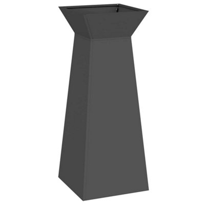 B&Q -  Modern Garden Pillar Planter With Bowl Black 40X40X100 Cm Steel