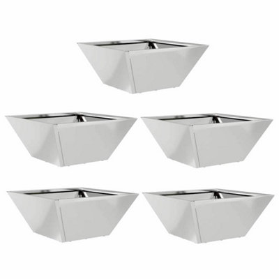 B&Q -  Modern Garden Bowl Planters 5 Pcs 35X35X15 Cm Galvanized Steel