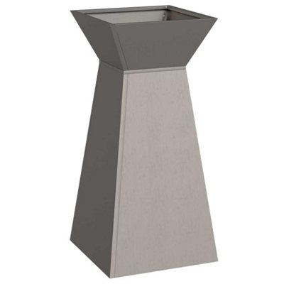B&Q -  Modern Garden Pillar Planter With Bowl 35X35X73 Cm Weathering Steel