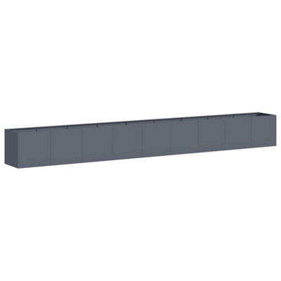 B&Q -  Modern Planter Anthracite 360X40X40 Cm Cold-Rolled Steel