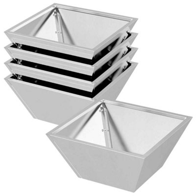 B&Q -  Modern Garden Bowl Planters 5 Pcs 35X35X15 Cm Stainless Steel