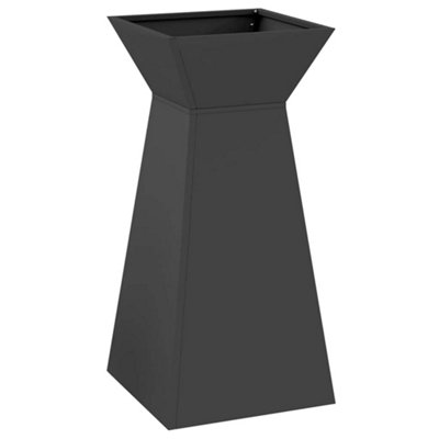 B&Q -  Modern Garden Pillar Planter With Bowl Black 35X35X73 Cm Steel