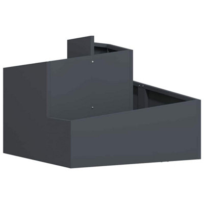 B&Q -  Modern Garden Planter Anthracite 60 X 60 X 50 Cm Steel