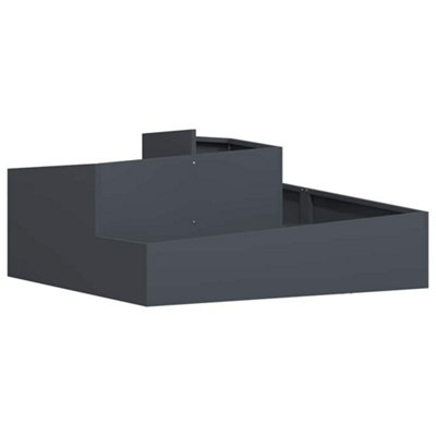 B&Q -  Modern Garden Planter Anthracite 100 X 100 X 50 Cm Steel