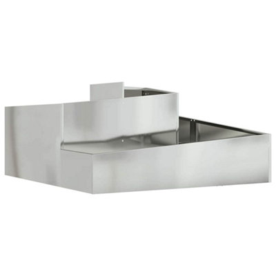 B&Q -  Modern Garden Planter Silver 100 X 100 X 50 Cm Galvanised Steel