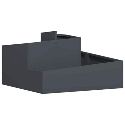 B&Q -  Modern Garden Planter Anthracite 80 X 80 X 50 Cm Cold-Rolled Steel
