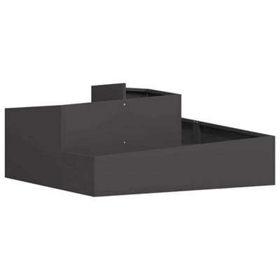 B&Q -  Modern Garden Planter Black 100 X 100 X 50 Cm Steel