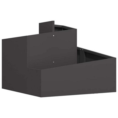 B&Q -  Modern Garden Planter Black 60 X 60 X 50 Cm Steel