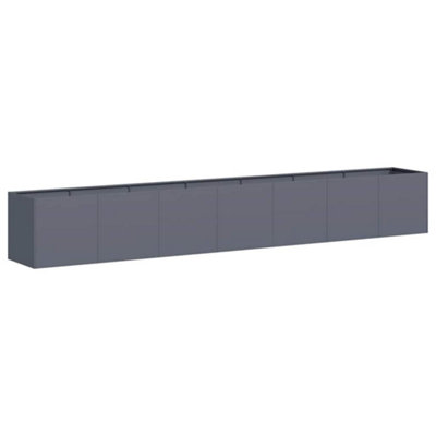 B&Q -  Modern Planter Anthracite 280X40X40 Cm Cold-Rolled Steel