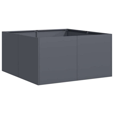 B&Q -  Modern Planter Anthracite 80X80X40 Cm Cold-Rolled Steel