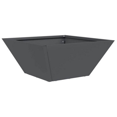 B&Q -  Modern Garden Bowl Planter Anthracite 35X35X15 Cm Steel