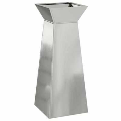 B&Q -  Modern Garden Pillar Planter With Bowl 40X40X100 Cm Galvanised Steel