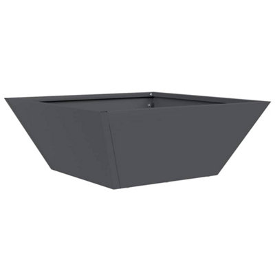 B&Q -  Modern Garden Bowl Planter Anthracite 40X40X15 Cm Steel