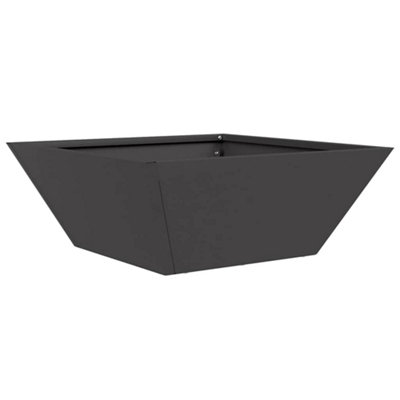 B&Q -  Modern Garden Bowl Planter Black 40X40X15 Cm Steel