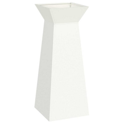 B&Q -  Modern Garden Pillar Planter With Bowl White 40X40X100 Cm Steel