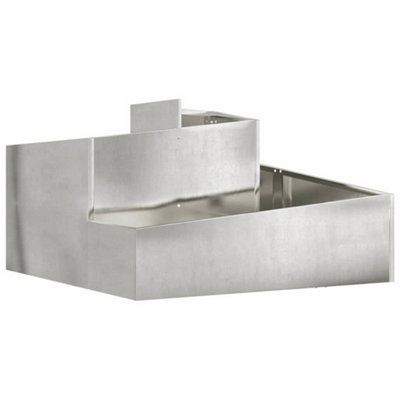 B&Q -  Modern Garden Planter Silver 60 X 60 X 50 Cm Stainless Steel
