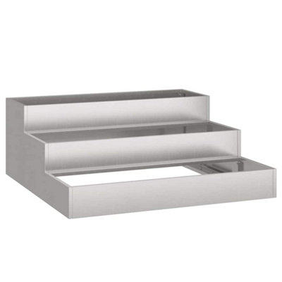 B&Q -  Modern Garden Planter Silver 90 X 90 X 35 Cm Stainless Steel