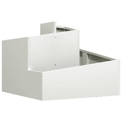 B&Q -  Modern Garden Planter White 60 X 60 X 50 Cm Steel