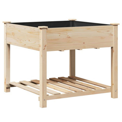 Berkfield Modern Garden Planter Beige 90 X 90 X 76.5 Cm Solid Fir Wood from B&Q