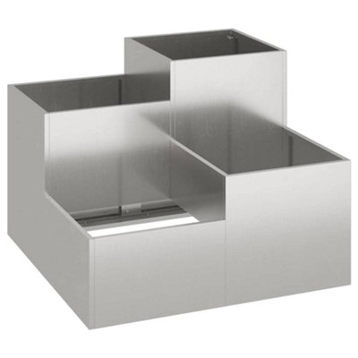B&Q -  Modern Garden Planter Silver 80 X 80 X 60 Cm Stainless Steel