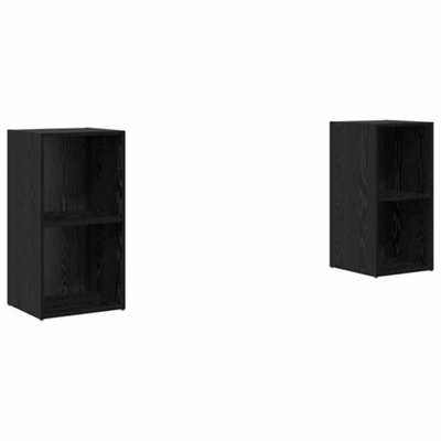 Berkfield Stylish 2 Pcs Black Oak 72 X 35 X 36.5 Cm Engineered Wood from B&Q