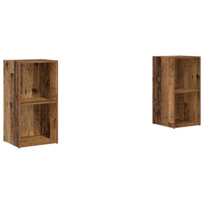 Berkfield Stylish 2 Pcs Old Wood 72 X 35 X 36.5 Cm Engineered Wood from B&Q