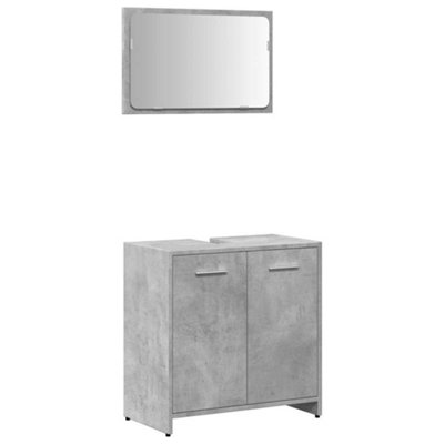 Berkfield Durable Bathroom Cabinet With Mirror Concrete Grey Engineered Wood from B&Q