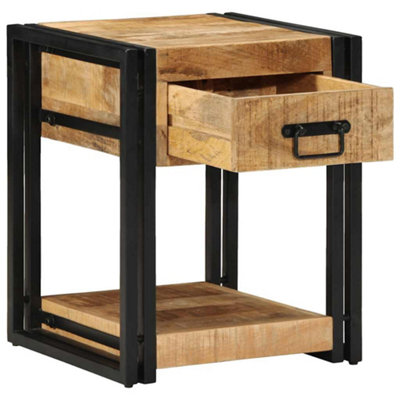 Berkfield Elegant Bedside Cabinet 40X40X50 Cm Solid Rough Wood Mango from B&Q
