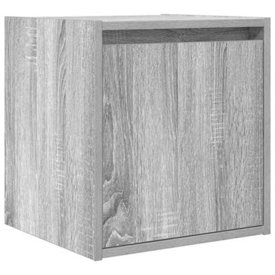 B&Q -  Durable Wall-Mounted Bedside Cabinet Grey Sonoma 38X34X40 Cm