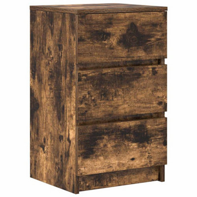 Berkfield Durable Bedside Cabinet With 3 Drawers Smoked Oak 39X35X65 Cm from B&Q