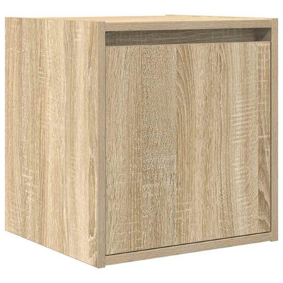 B&Q -  Durable Wall-Mounted Bedside Cabinet Sonoma Oak 38X34X40 Cm