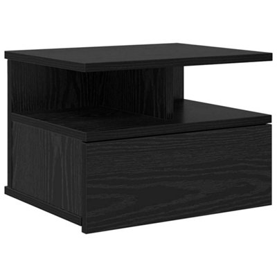 Berkfield Modern Floating Nightstand Black Oak 40X31X27 Cm Engineered Wood