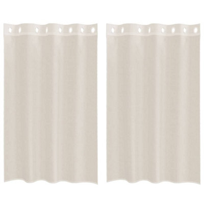 Berkfield Durable Voile Curtains With Grommets 2 Pcs Cream 140X175 Cm from B&Q
