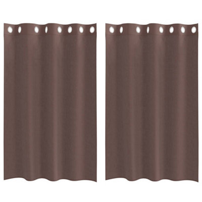 Berkfield Durable Voile Curtains With Grommets 2 Pcs Brown 140X175 Cm from B&Q