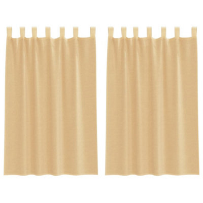 Berkfield Durable Voile Curtains With Loops 2 Pcs Sand 140X175 Cm from B&Q