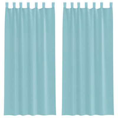 Berkfield Durable Voile Curtains With Loops 2 Pcs Turquoise 140X245 Cm from B&Q