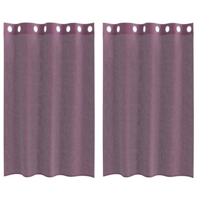 Berkfield Durable Voile Curtains With Grommets 2 Pcs Purple 140X175 Cm from B&Q