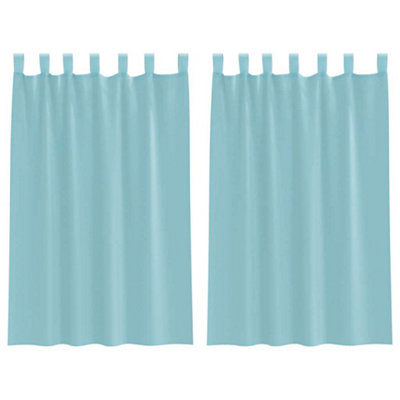 Berkfield Durable Voile Curtains With Loops 2 Pcs Turquoise 140X175 Cm from B&Q