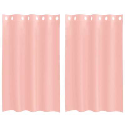 Berkfield Durable Voile Curtains With Grommets 2 Pcs Pink 140X175 Cm from B&Q