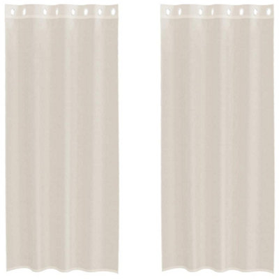 Berkfield Durable Voile Curtains With Grommets 2 Pcs Cream 140X225 Cm from B&Q