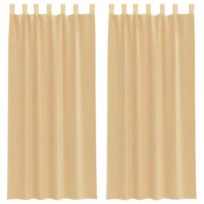 Berkfield Durable Voile Curtains With Loops 2 Pcs Sand 140X245 Cm from B&Q