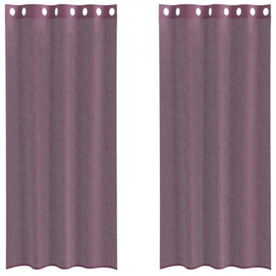 Berkfield Durable Voile Curtains With Grommets 2 Pcs Purple 140X225 Cm from B&Q