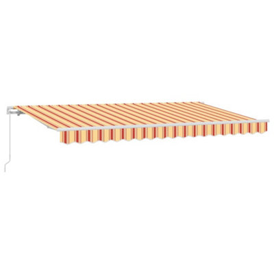 B&Q -  Sturdy Retractable Awning Multicolour And Yellow And Orange And White