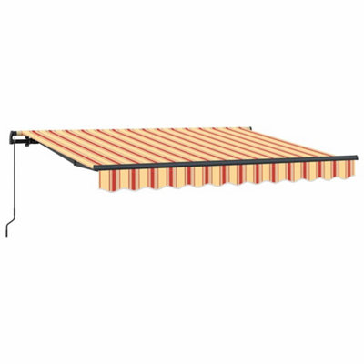 B&Q -  Sturdy Retractable Awning Manual Yellow / Orange / White Anthracite