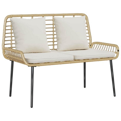 Berkfield Modern Garden Bench Poly RattanSteel from B&Q